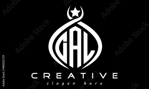 three letters DAL monogram curved oval initial logo design, geometric minimalist modern business shape creative logo, vector template