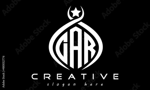 three letters DAR monogram curved oval initial logo design, geometric minimalist modern business shape creative logo, vector template