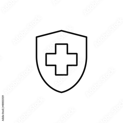 Medical health protection shield with cross.