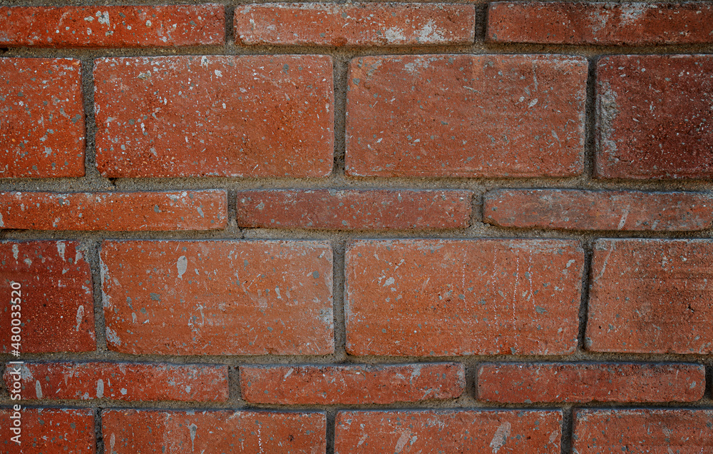 Background of crack brick wall texture.red brick brick wall with concrete Background of crack brick wall texture.red brick brick wall with concrete