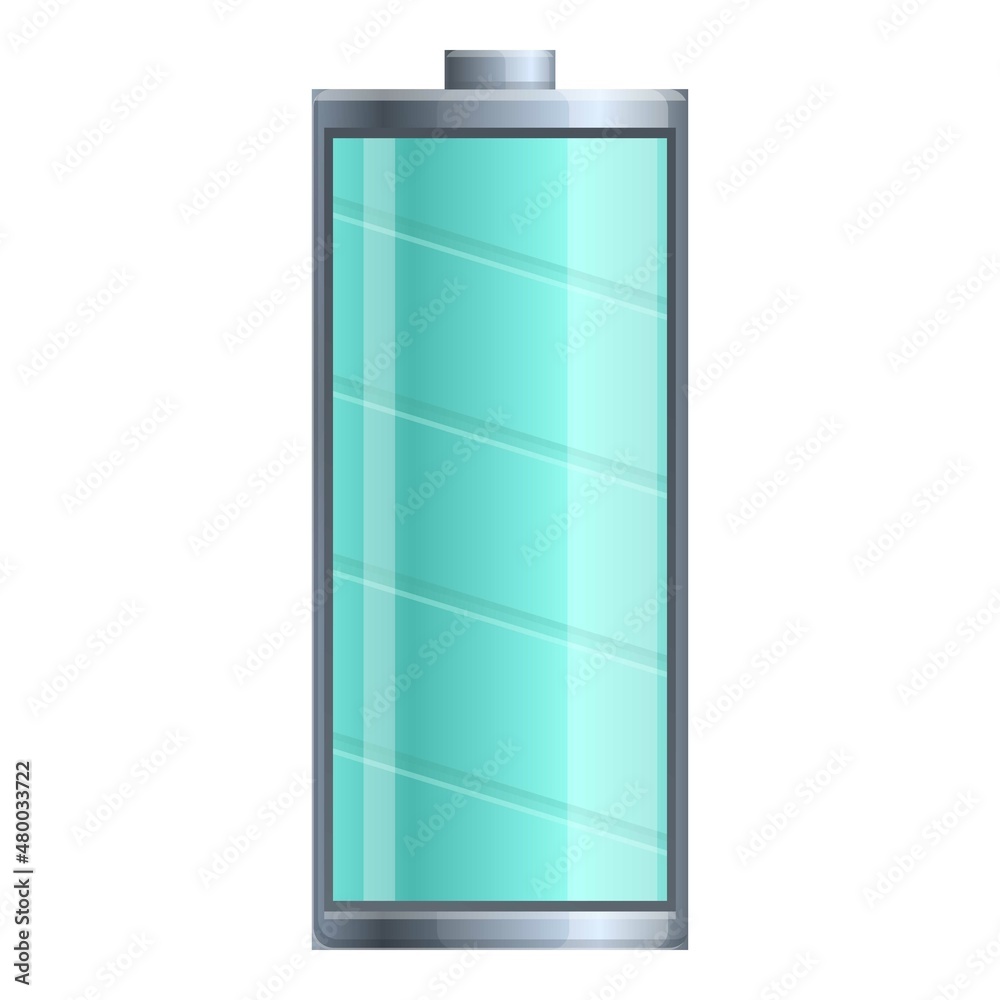 Eco battery icon cartoon vector. Full electric. Charger energy Eco battery icon cartoon vector. Full electric. Charger energy