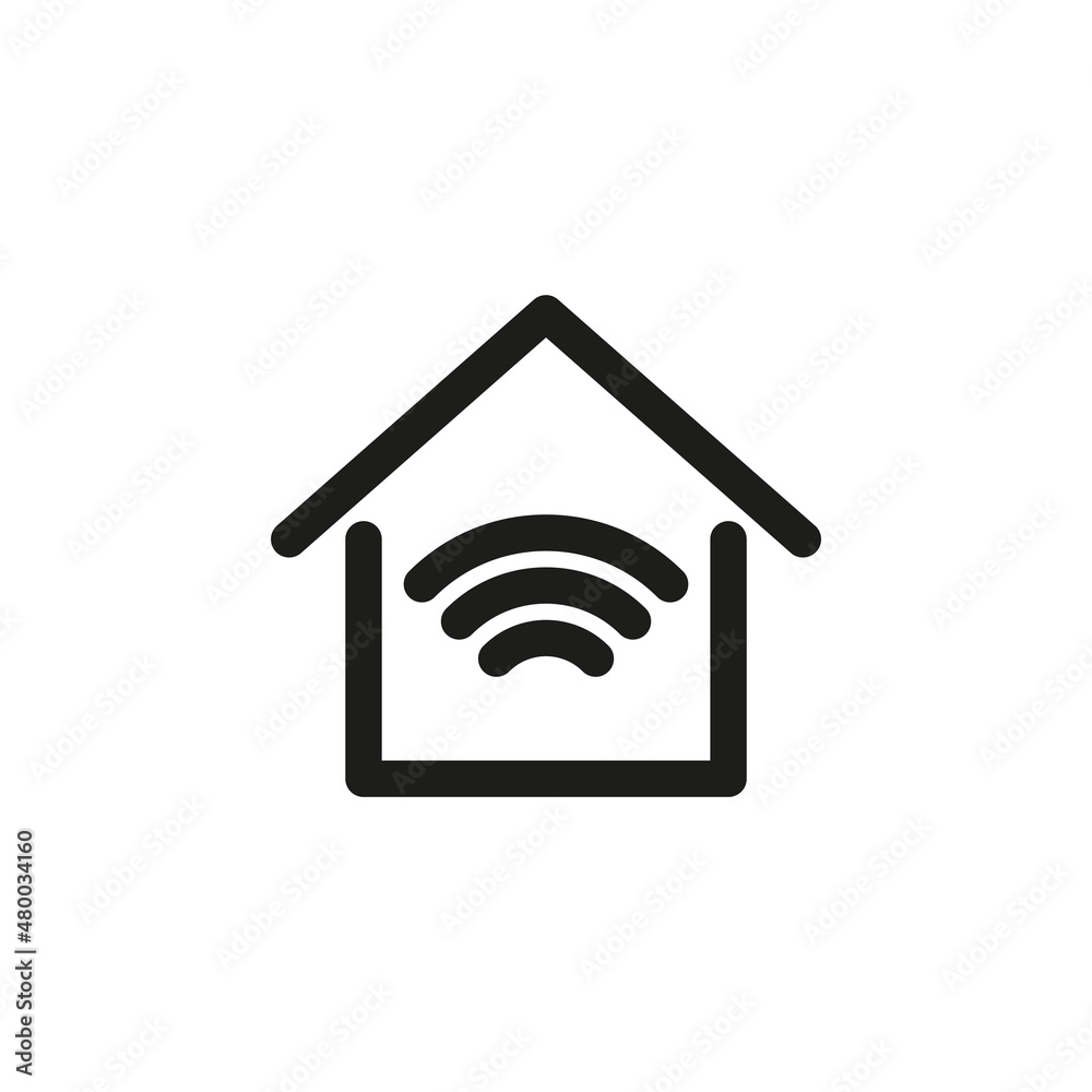 Smart home icon. Simple flat linear vector illustration on a white background Smart home icon. Simple flat linear vector illustration on a white background