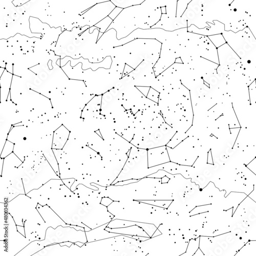 Vector seamless universe illustration. Constellation concept 