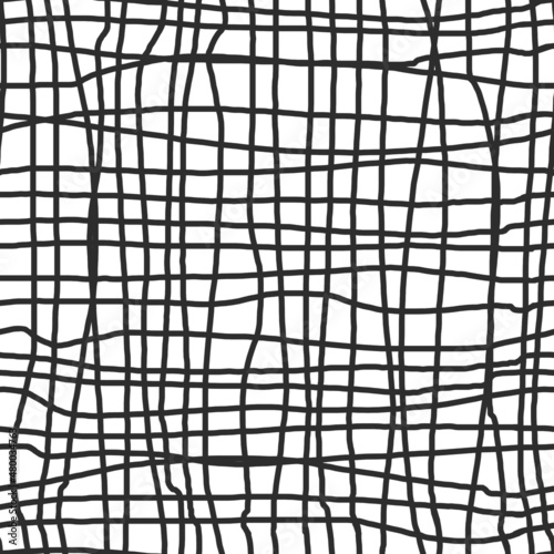 Scribble seamless pattern. Abstract careless lines hand drawn black and white illustration. lines and shapes. Ink drawing style. 