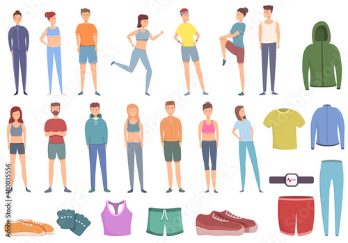 Workout fashion icon cartoon vector. Athlete body. Clothes wear