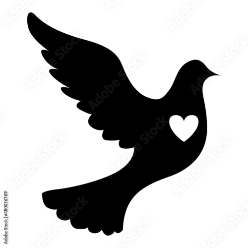 Dove with heart icon