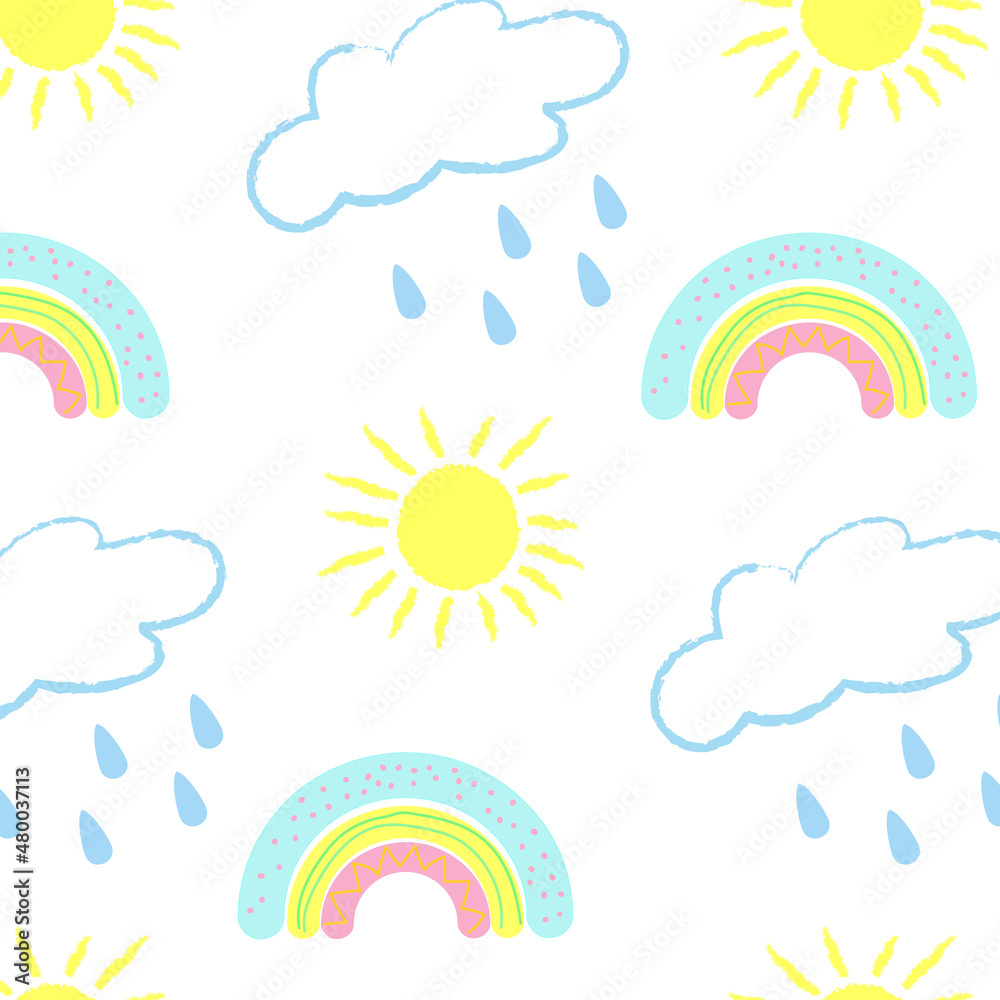 Cartoon seamless pattern with sky/ Cartoon seamless pattern with sky/