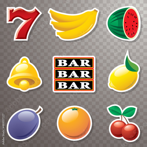 nine slot machine icons