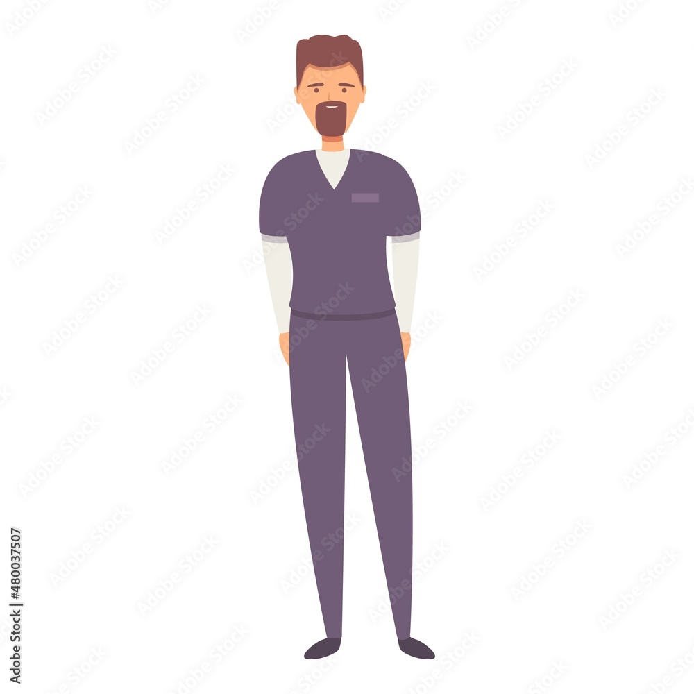 Male nurse icon cartoon vector. Health care. Help clinic Male nurse icon cartoon vector. Health care. Help clinic