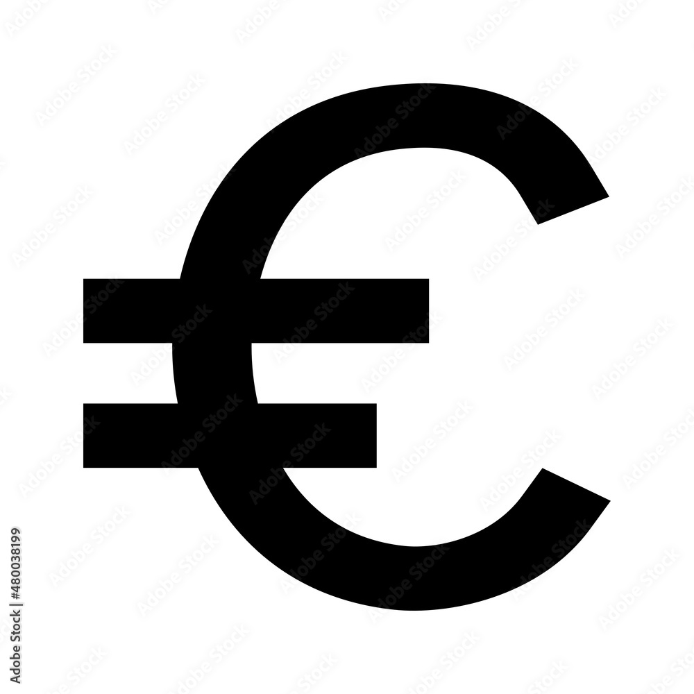 euro currency icon symbol, vector illustration on a white background euro currency icon symbol, vector illustration on a white background