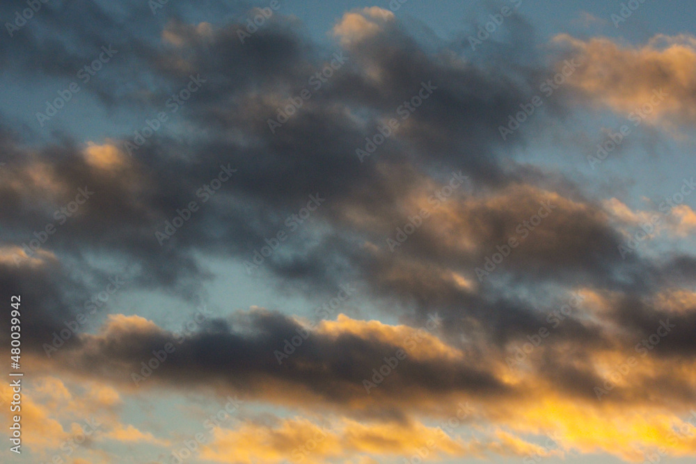 Background and texture of the sky at sunset