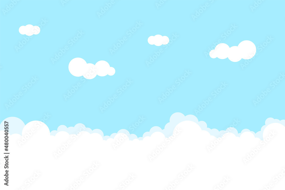 Sky background. Vector graphics in flat style