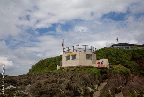 RNLI Royal National Lifeboat Institution observation post on cliffs photo