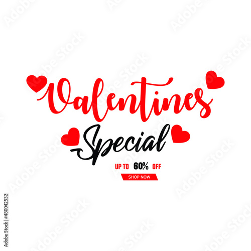 Happy Valentine's logo, Valentines Day greeting card banner template with typography text happy valentine`s day, Loveday, Special day. valentines sales off