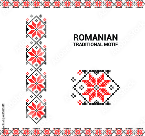 Romanian traditional motif - Vector image - folklor photo
