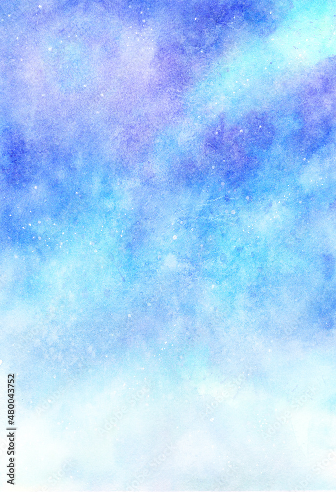 Gentle blue watercolor background, morning sky