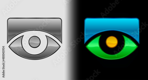 Eye abstract vector template design emblem logo, Business technology universal idea