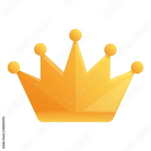 Gold crown icon cartoon vector. Casino game. Slot bar