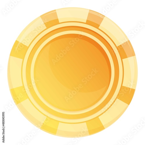 Poker chips icon cartoon vector. Casino bar. Machine gold