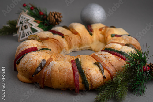 homemade traditional rosca de reyes