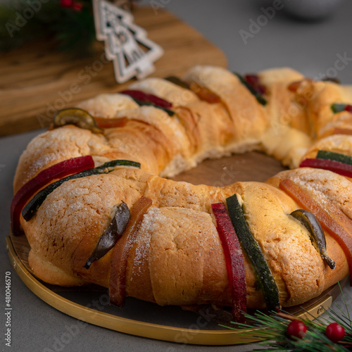 homemade traditional rosca de reyes