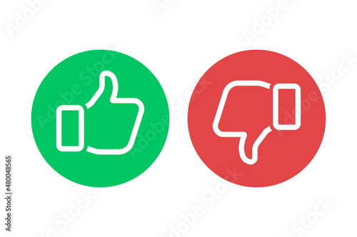 Like and dislike icon vector illustration. Colours button