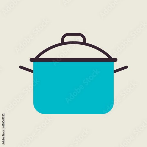 Saucepan icon. Cooking pot or pan sign