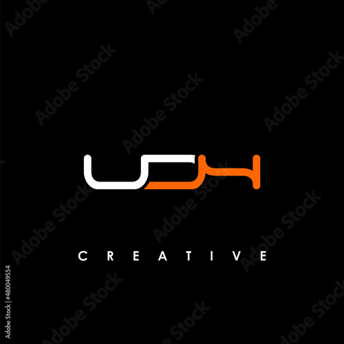 UDH Letter Initial Logo Design Template Vector Illustration