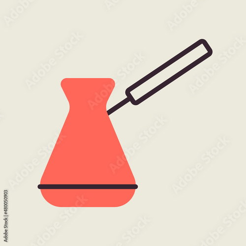 Turkish cezve vector icon. Kitchen appliance