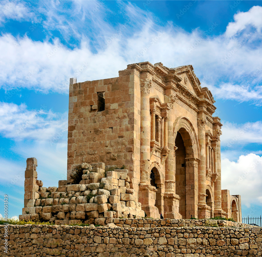 Roman archeological remains in Jerash Roman archeological remains in Jerash