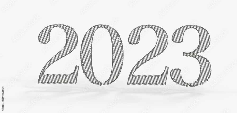 Happy New Year 2023. 3D illustration numbers isolated Happy New Year 2023. 3D illustration numbers isolated