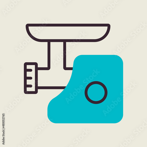 Electric meat grinder vector icon