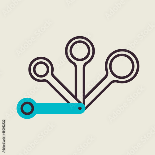 Measuring spoons vector icon. Kitchen appliance