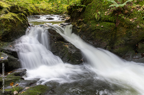 Long exposure of a waterfall on the East Lyn River at Watersmeet in Exmoor National Park © tom