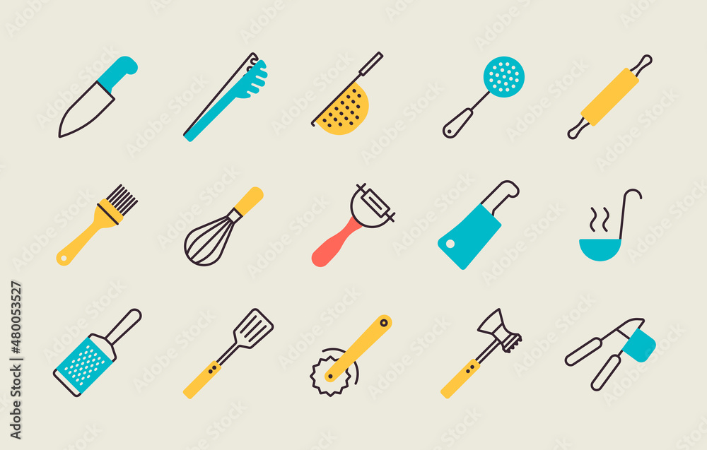 Kitchenware and kitchen vector icon set Kitchenware and kitchen vector icon set