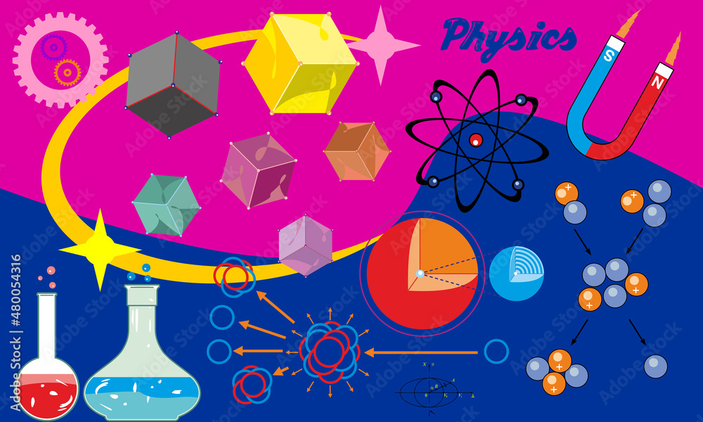 Fototapeta premium Physical processes set of pictures