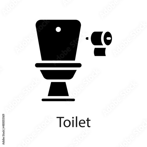 Toilet vector Solid icon for web isolated on white background EPS 10 file