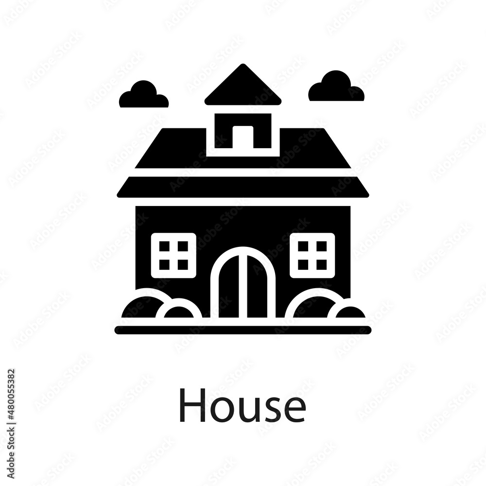 House vector Solid icon for web isolated on white background EPS 10 file