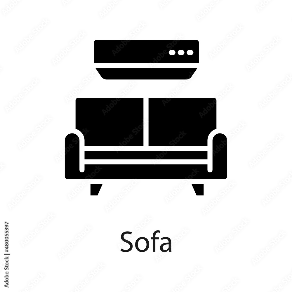 Sofa vector Solid icon for web isolated on white background EPS 10 file Sofa vector Solid icon for web isolated on white background EPS 10 file