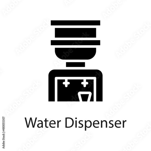 Water Dispenser vector Solid icon for web isolated on white background EPS 10 file