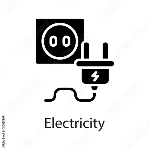 Electricity vector Solid icon for web isolated on white background EPS 10 file