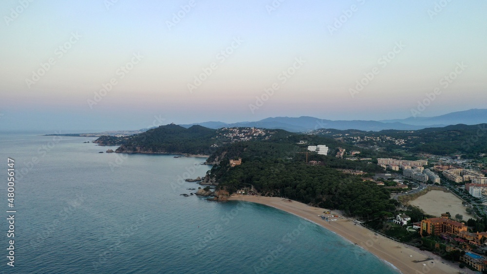 survol de Lloret de mar et de la costa brava en Espagne, catalogne