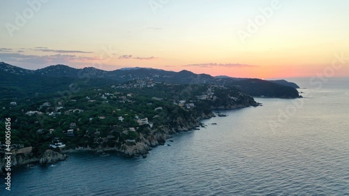 Obraz na plátně survol de Lloret de mar et de la costa brava en Espagne, catalogne