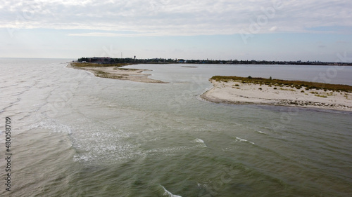 Strait in the Black Sea near the Dzharylhach island. Ukraine photo