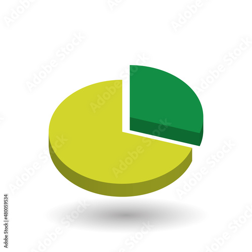 Green pie chart design element