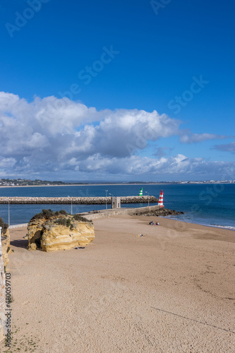 Lagos, Portugal - December 28 2021 "Beautiful Batata and Estudantes beach in lagos"