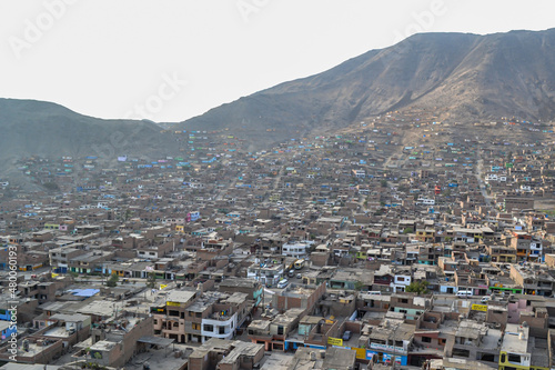 A town within a valley of Comas-Lima-Peru seen from the top of a mountain.