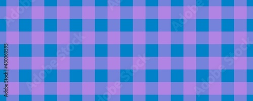 Banner, plaid pattern. Blue on Violet color. Tablecloth pattern. Texture. Seamless classic pattern background.
