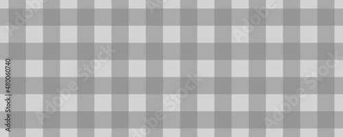 Banner, plaid pattern. Light grey on Grey color. Tablecloth pattern. Texture. Seamless classic pattern background.