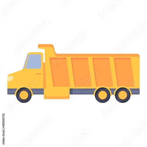 Truck icon cartoon vector. Construction industry. Work top